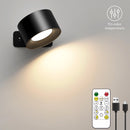 LED Wall Light – Rechargeable 360° Magnetic Sconce with Remote & 3-Color Dimming