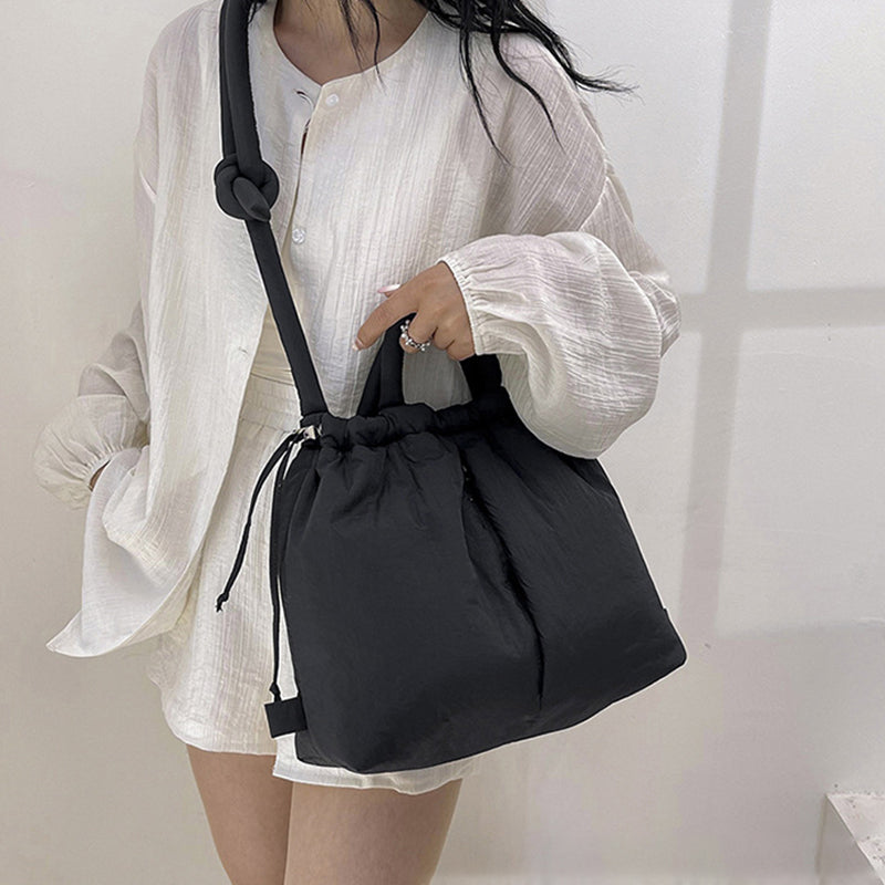 New Korean Fashion Fabric Shoulder Bag Soft Dacron Crossbody Bag Mini Tote Purses for Women Underarm Bags Handbags and Purses